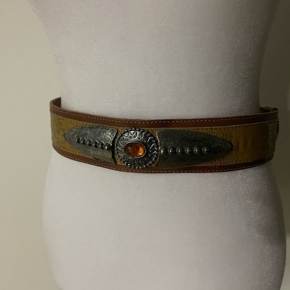 Vintage Brown and Silver Women\'s Belt